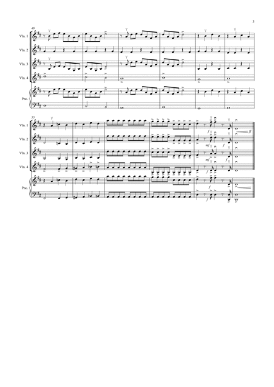 1812 Overture for Violin Quartet Violin Solo scores gallery preview page 3