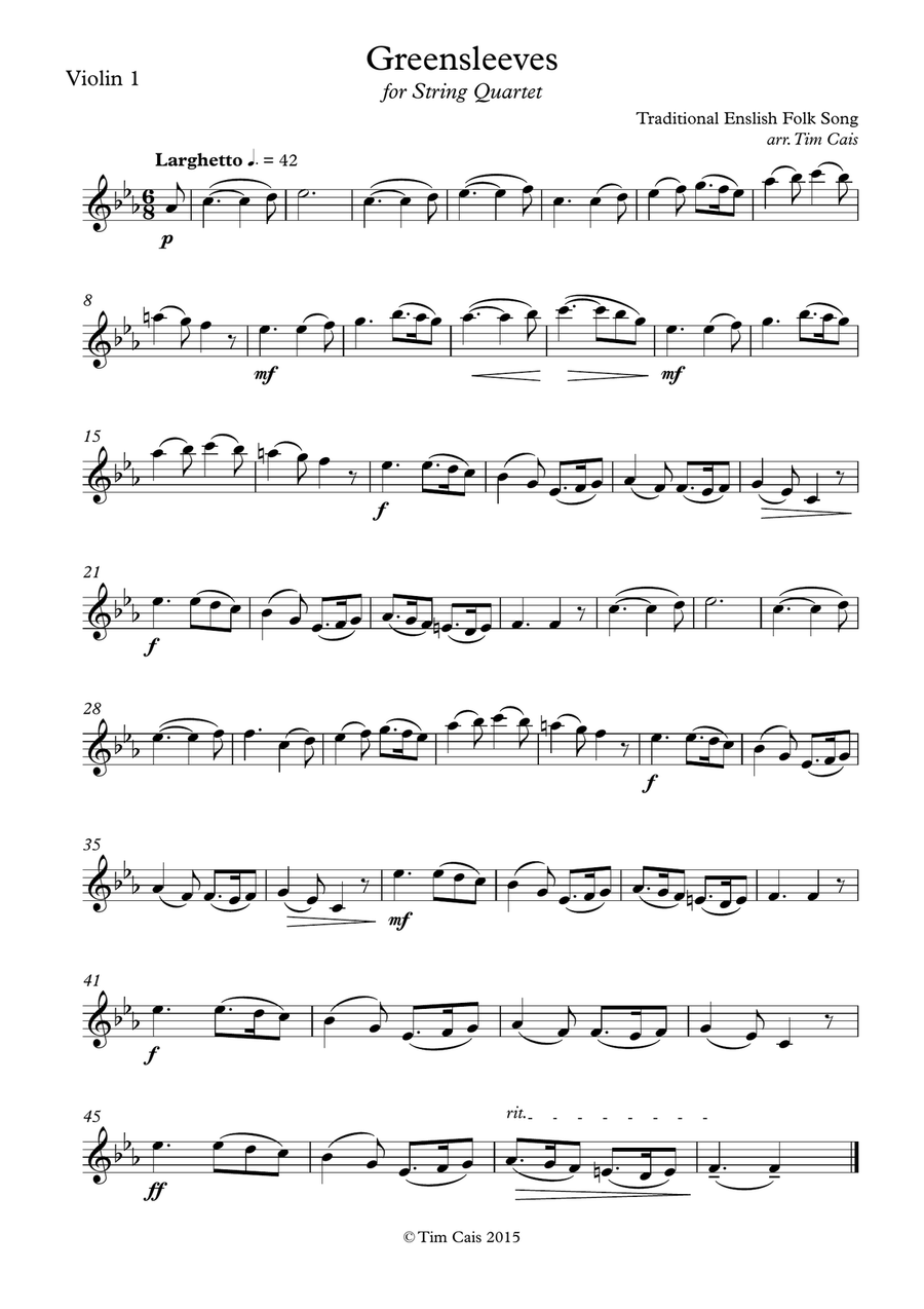 Greensleeves - String Quartet String Quartet scores gallery preview page 4
