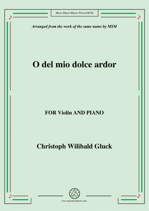 Book cover for Gluck-O del mio dolce ardor, for Violin and Piano