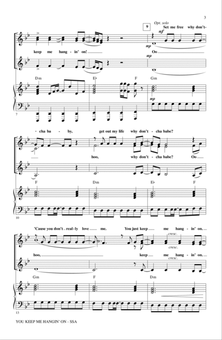 You Keep Me Hangin' On SSA scores gallery preview page 2