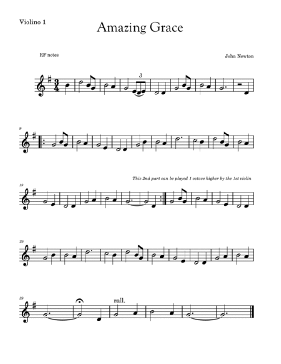 Amazing Grace String Duet scores gallery preview page 2