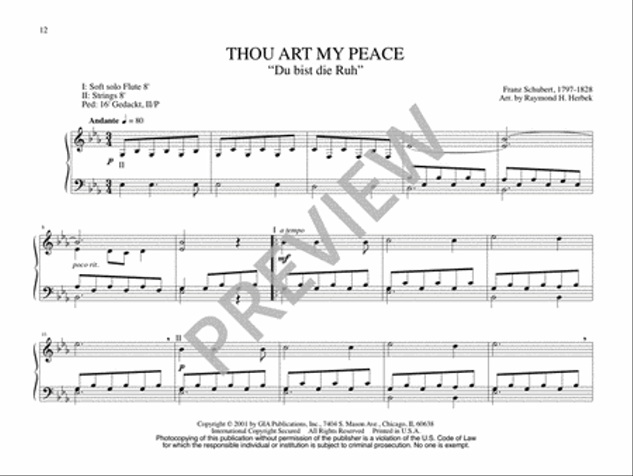 Four Schubert Classics for Organ Organ Solo scores gallery preview page 14