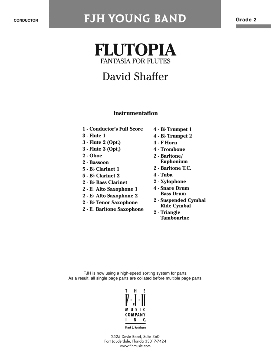 Flutopia (Fantasia for Flutes): Score Concert Band scores gallery preview page 1