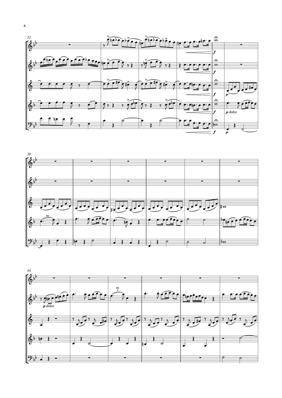 Danzi - Wind Quintet No.1 in B flat major, Op.56 No.1 Woodwind Quintet scores gallery preview page 4