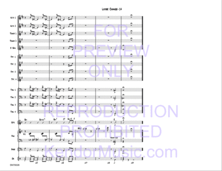 Loose Change (Full Score) Jazz Ensemble scores gallery preview page 15