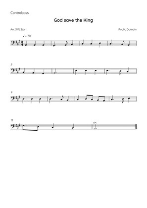 How to make God Save the King on Bass Strings - God save the King Bass sheet music