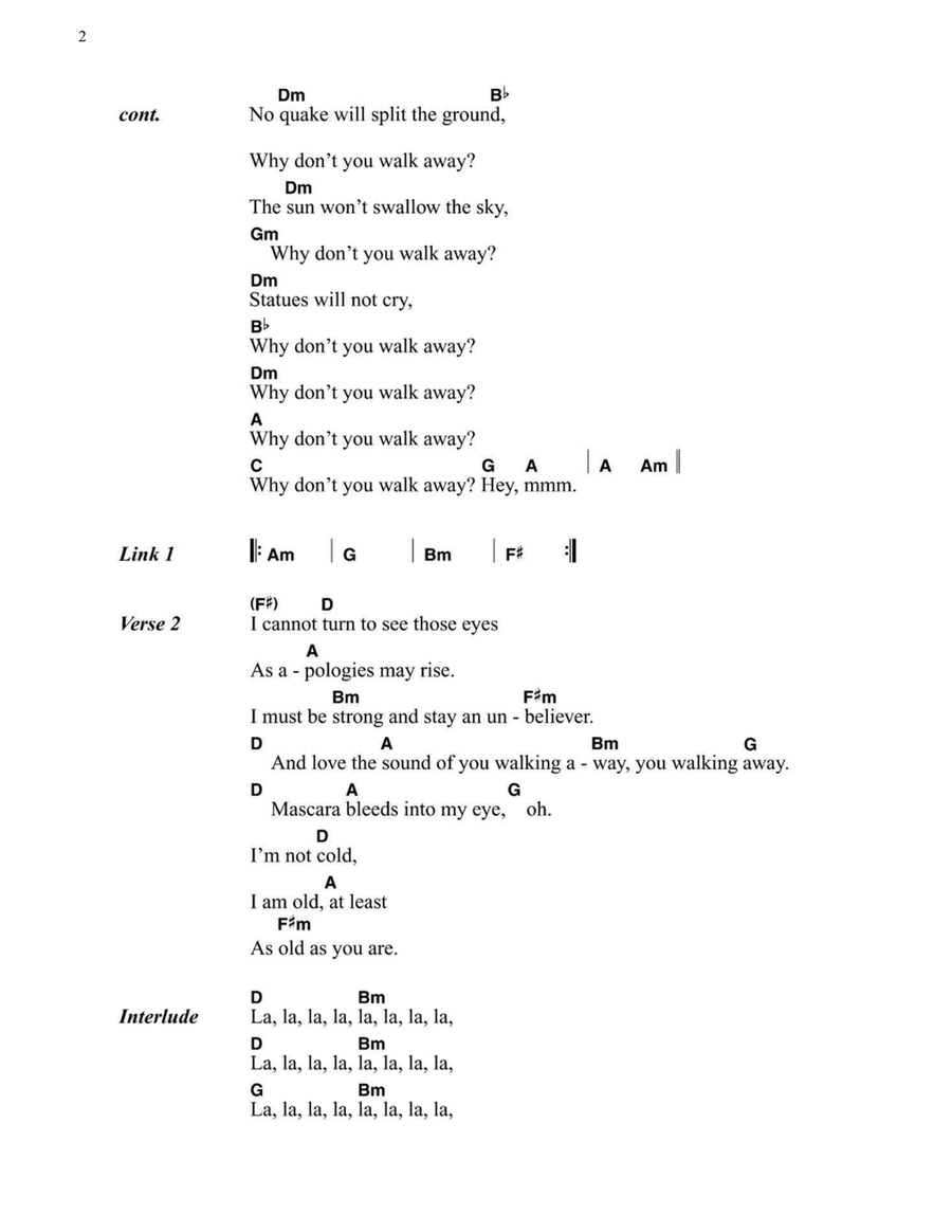 Walk Away Acoustic Guitar scores gallery preview page 2