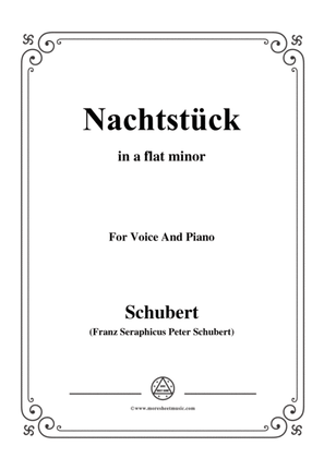 Book cover for Schubert-Nachtstück,Op.36 No.2,in a flat minor,for Voice&Piano