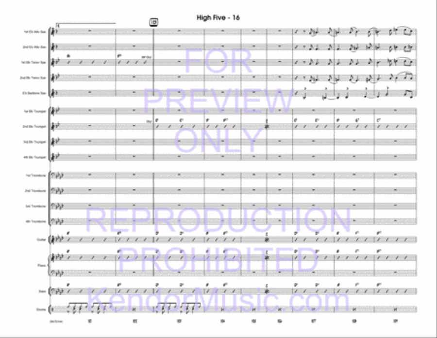 High Five (Full Score) High Five (Full Score) Jazz Ensemble scores gallery preview page 18