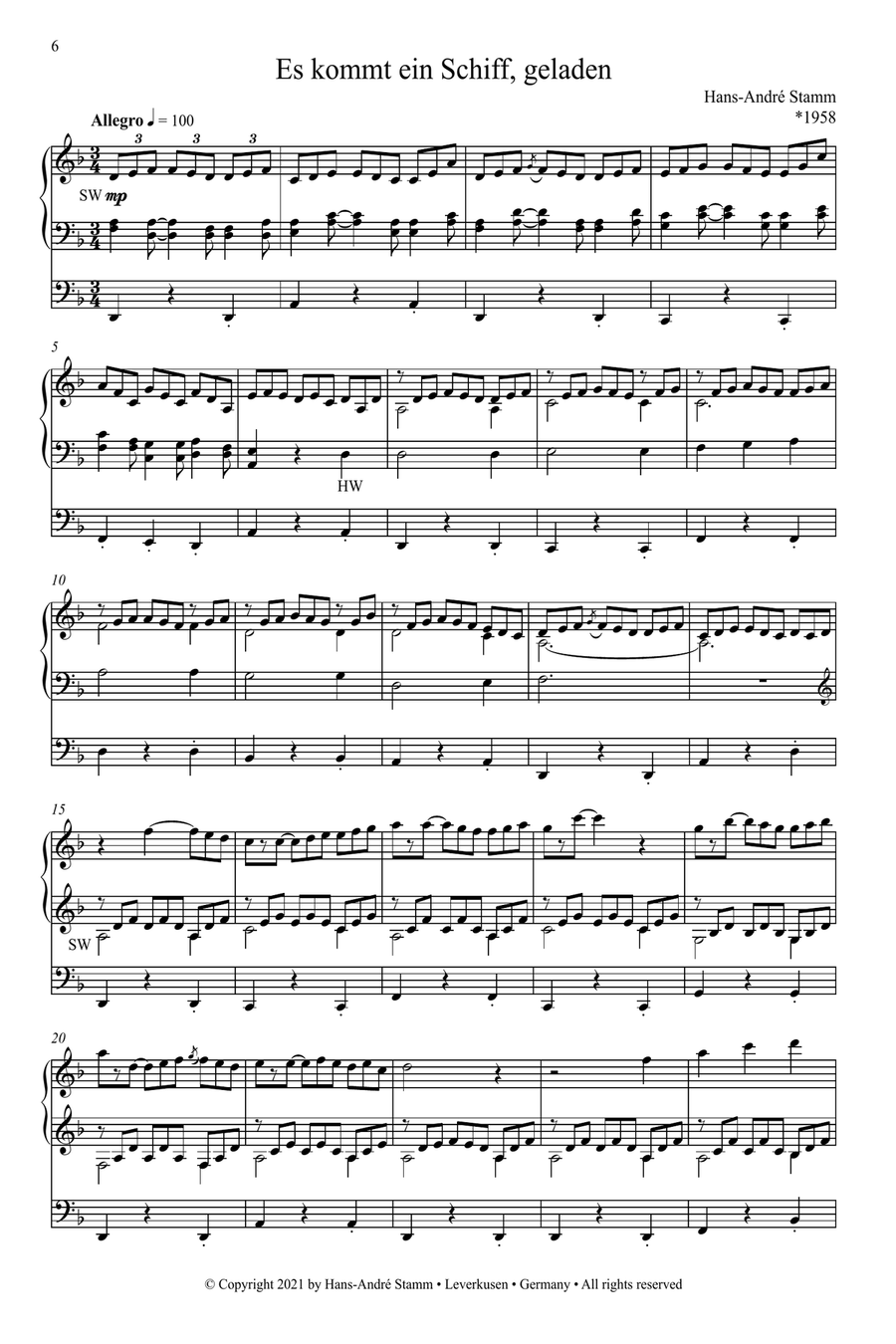 Twenty Choral Preludes for Advent and Christmas for organ Organ Solo scores gallery preview page 5