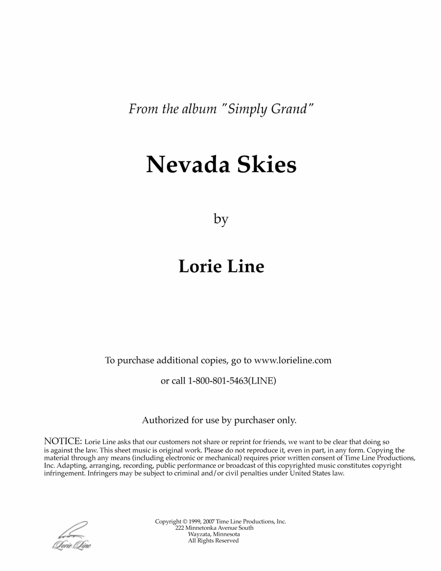 Nevada Skies Piano Solo scores gallery preview page 1