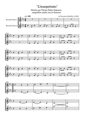 "L'INASPETTATO" - for Recorder Flute (suitable to Ocarinas)