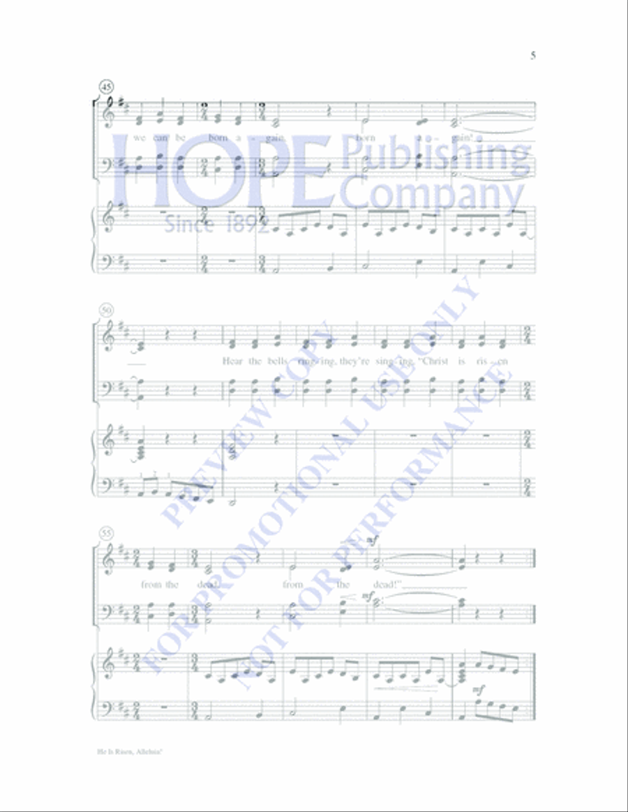 He Is Risen, Alleluia! 4-Part scores gallery preview page 5