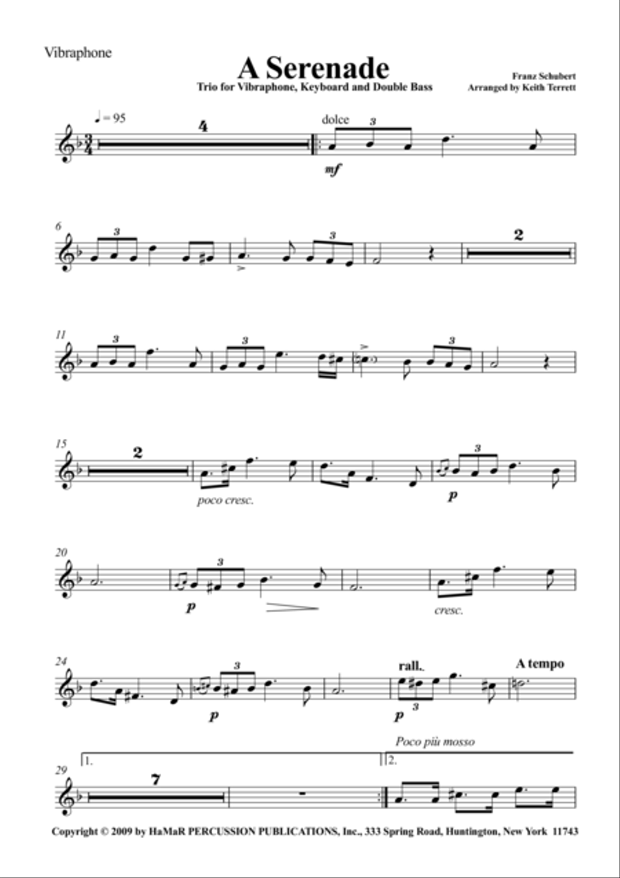 A Serenade Double Bass scores gallery preview page 1