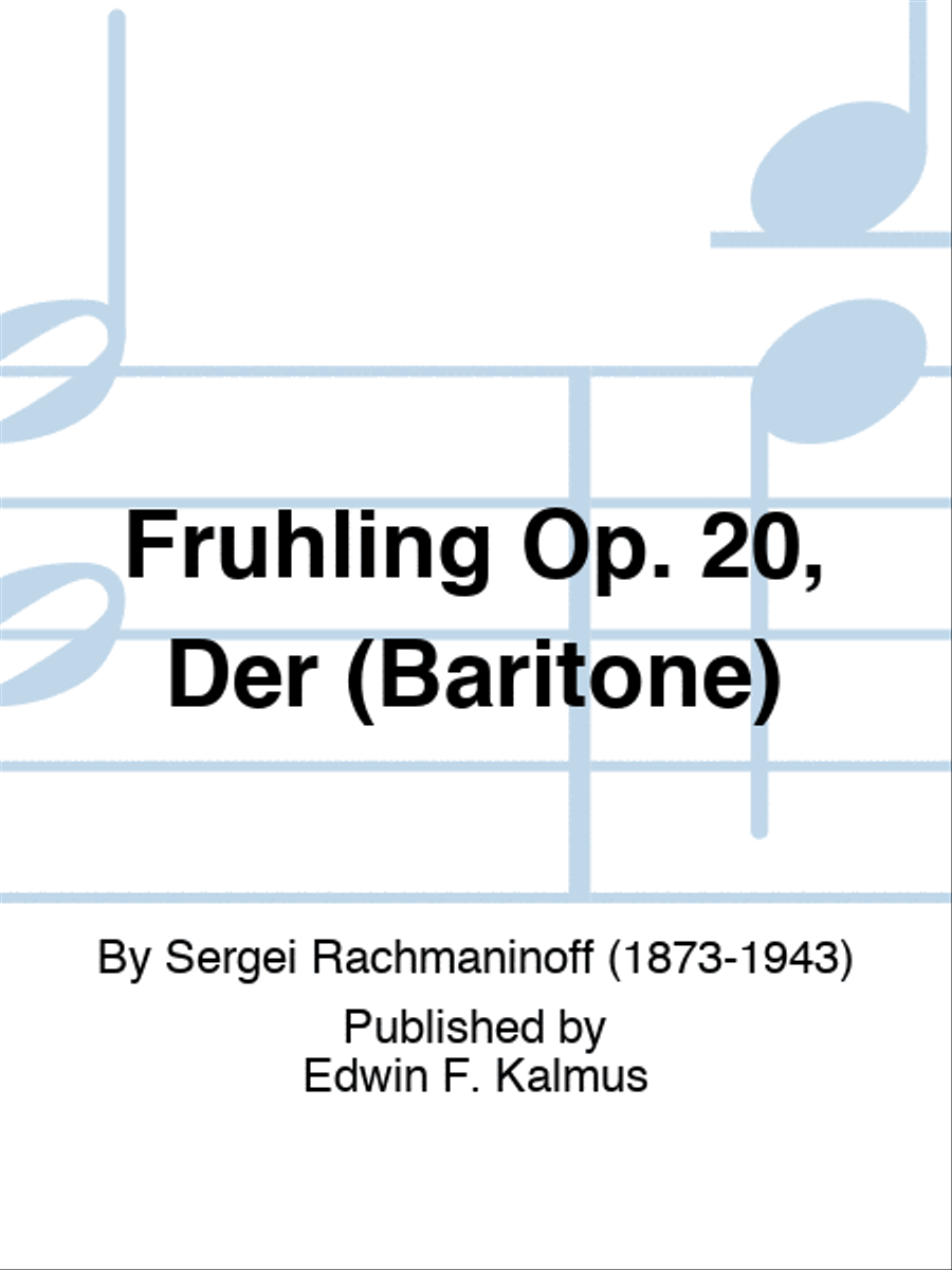 Fruhling Op. 20, Der (Baritone) 4-Part scores gallery preview page 1
