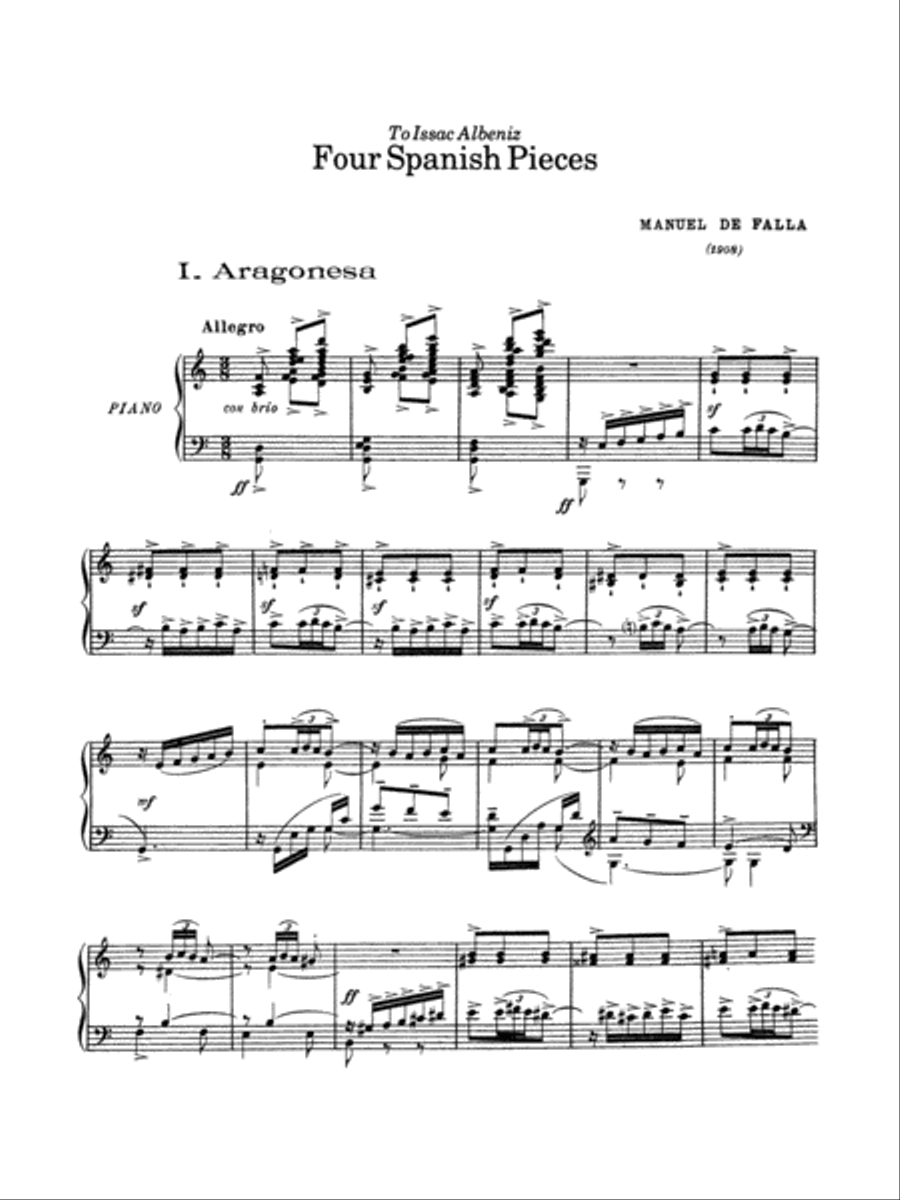 Four Spanish Pieces Piano Solo scores gallery preview page 2