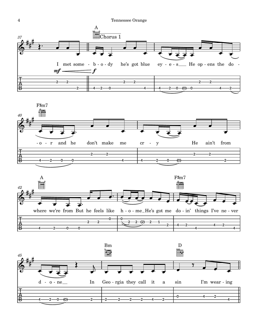 Tennessee Orange Tennessee Orange Acoustic Guitar scores gallery preview page 4