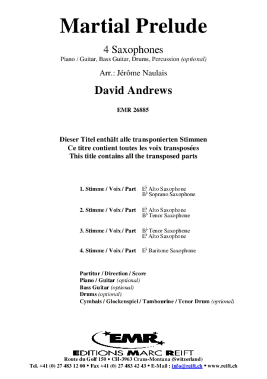 Martial Prelude Saxophone Ensemble scores gallery preview page 2