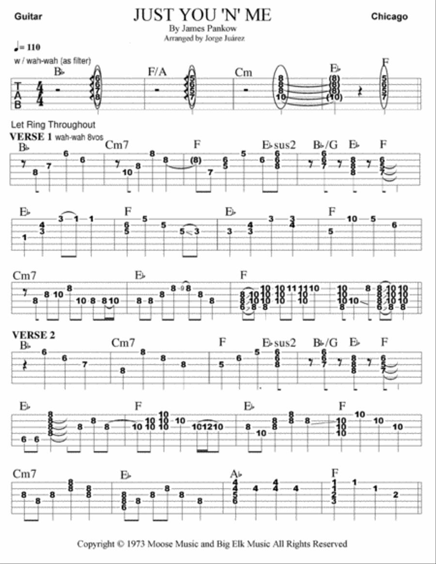 Just You 'n' Me Electric Guitar scores gallery preview page 1