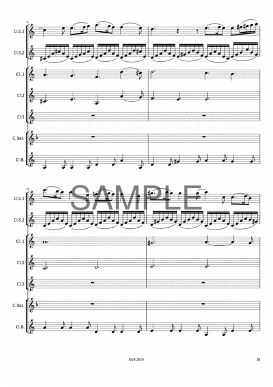 Vivaldi - Concerto RV 548 (2 Clarinets with Clarinet Choir) Clarinet Choir scores gallery preview page 3