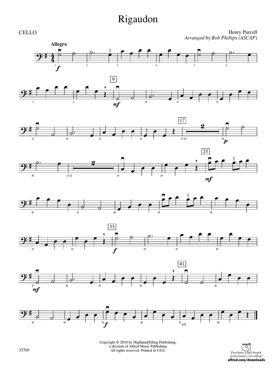 Rigaudon: Cello