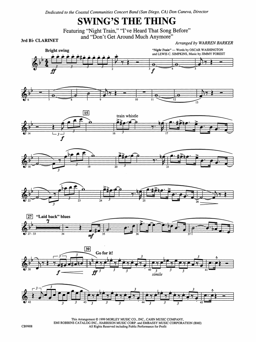 Swing's the Thing: 3rd B-flat Clarinet