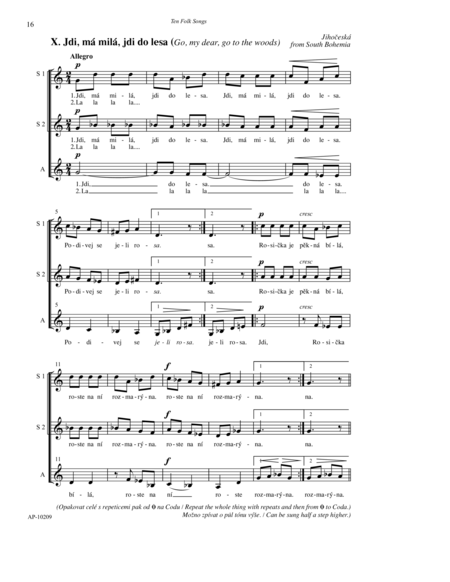 Ten Folksongs for Treble Choir image number null