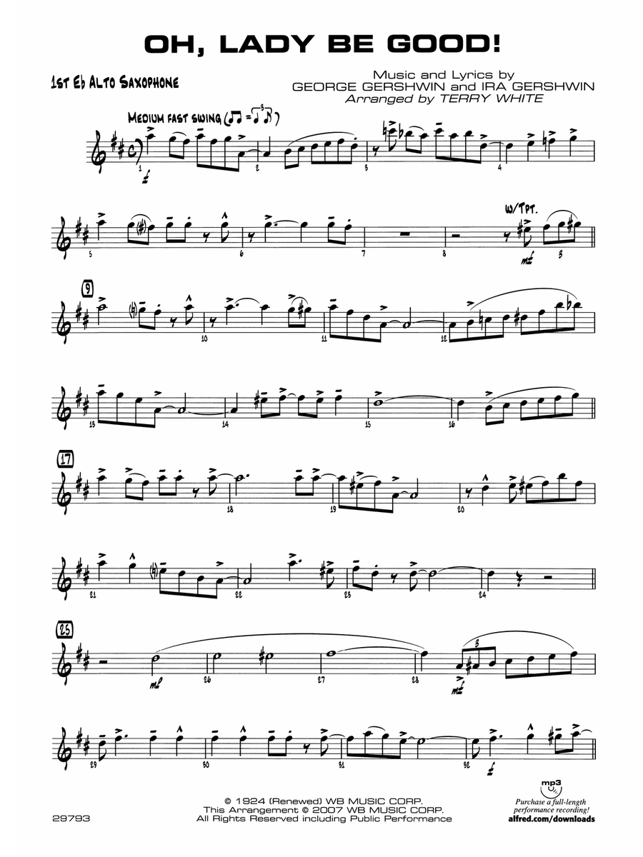 Oh, Lady Be Good!: E-flat Alto Saxophone