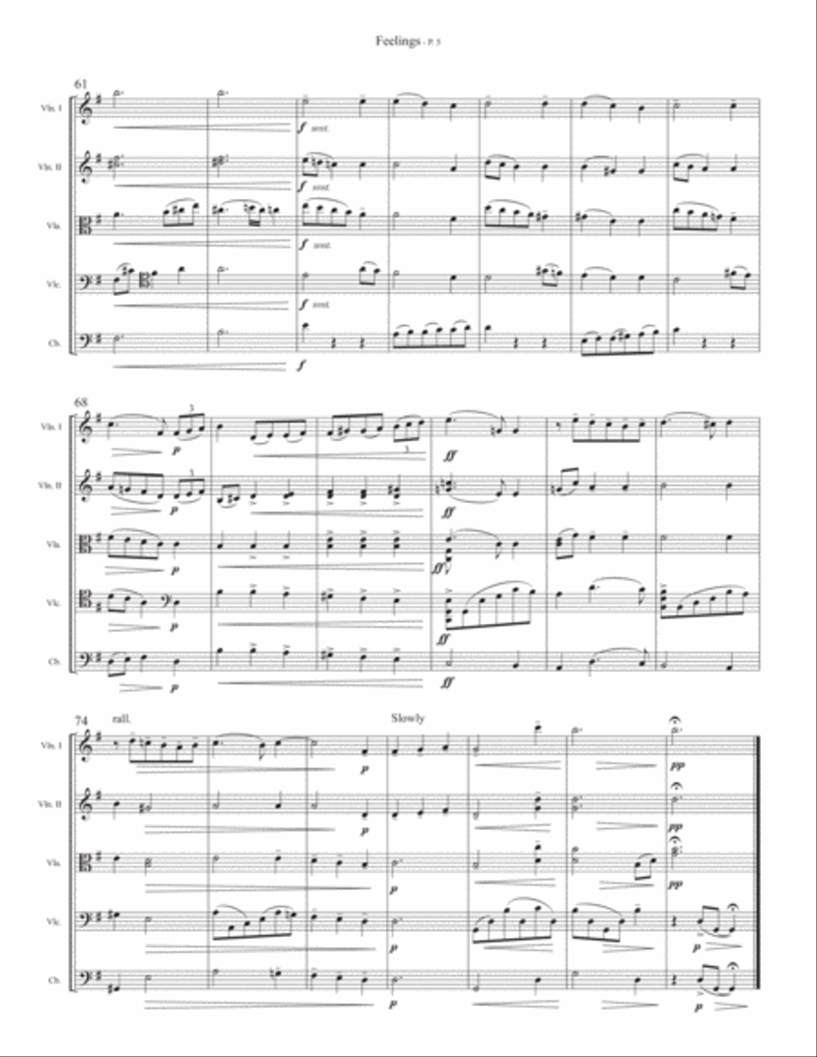 Feelings (?dime?) String Quintet scores gallery preview page 5