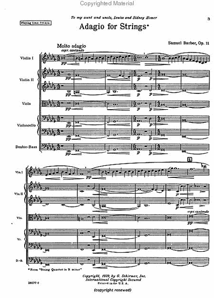 Adagio for Strings, Op. 11