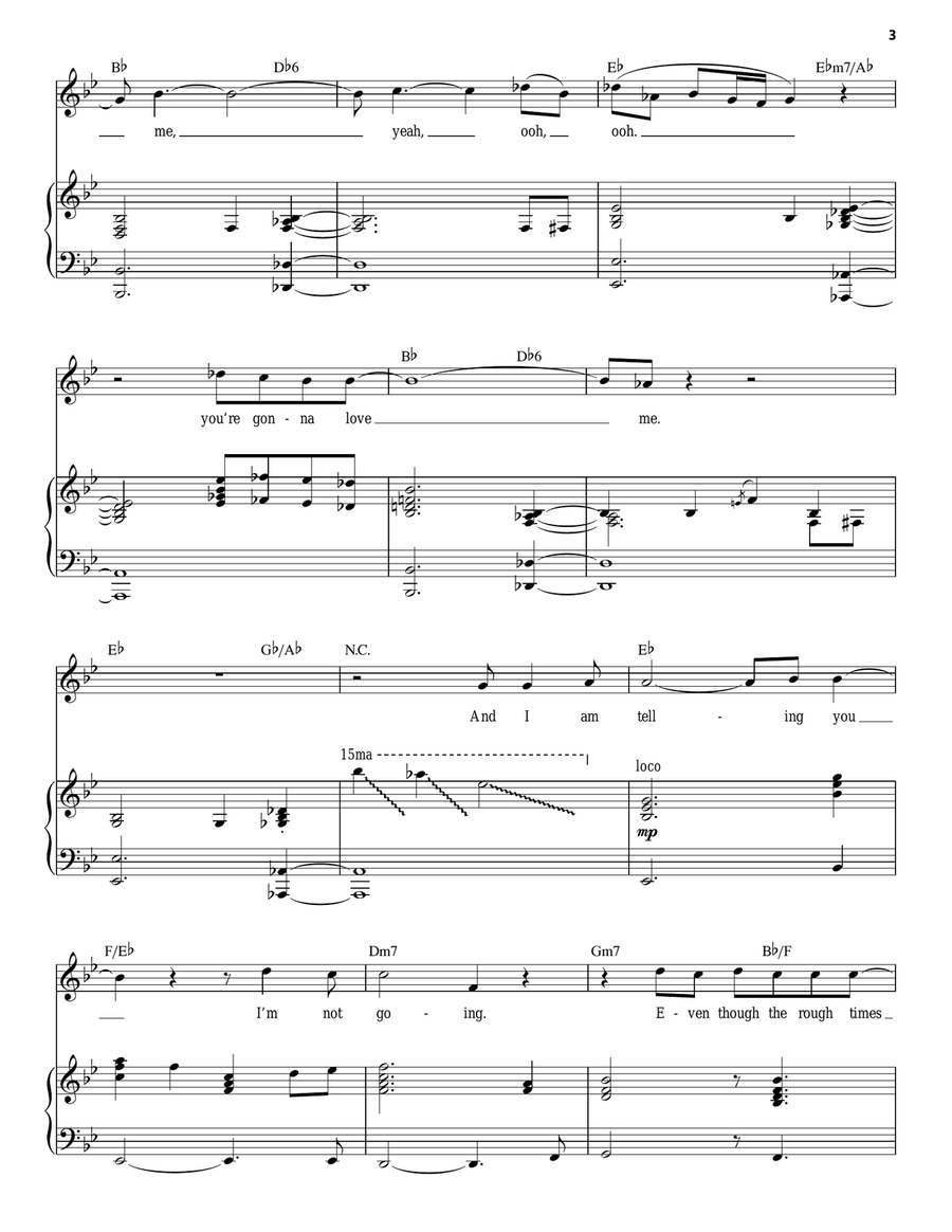 And I Am Telling You I'm Not Going Piano, Vocal scores gallery preview page 3