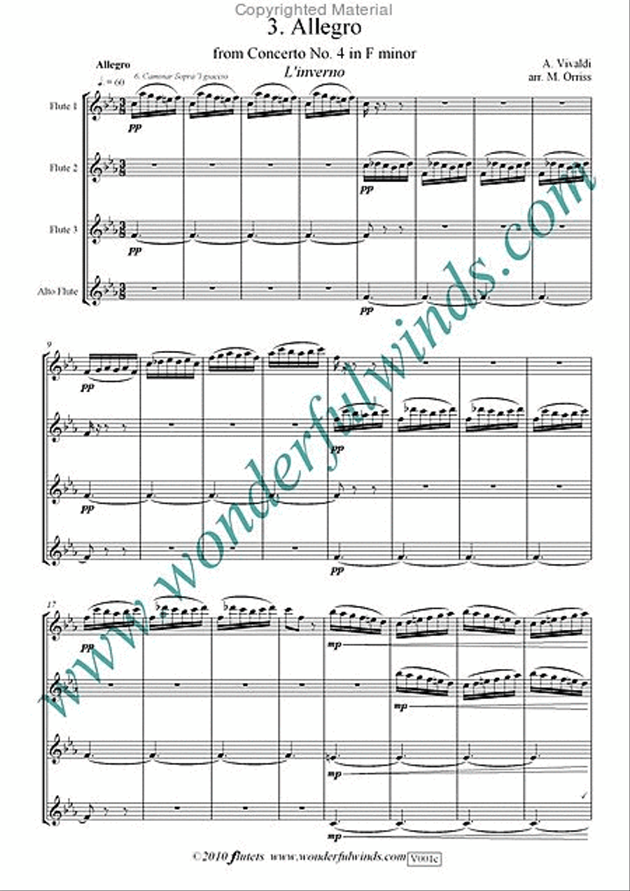 Allegro (Winter) Allegro (Winter) Flute Quartet scores gallery preview page 2