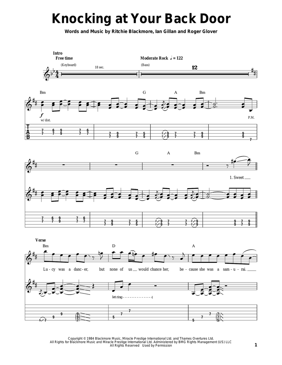 Knocking At Your Back Door Electric Guitar scores gallery preview page 1