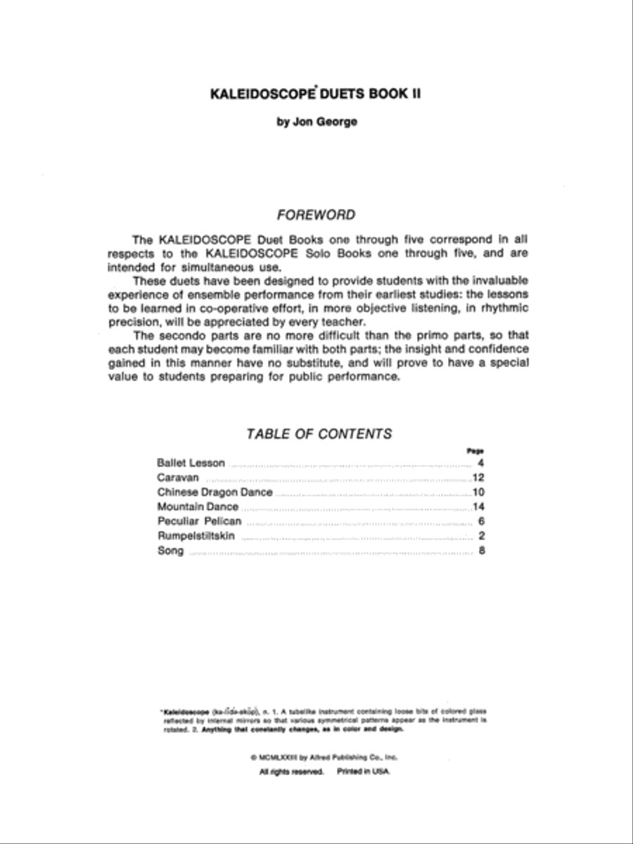 Kaleidoscope Duets, Book 2 Small Ensemble scores gallery preview page 2