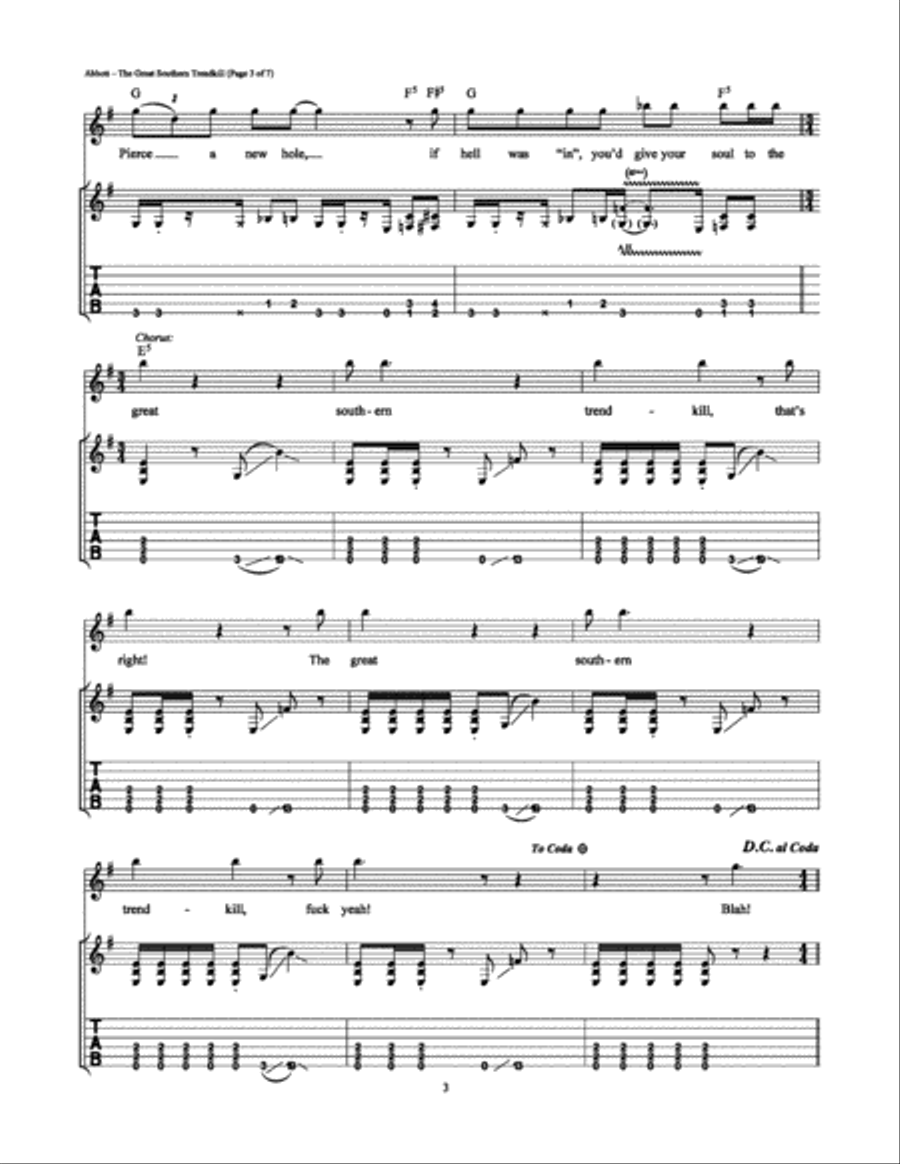 The Great Southern Trendkill Electric Guitar scores gallery preview page 3