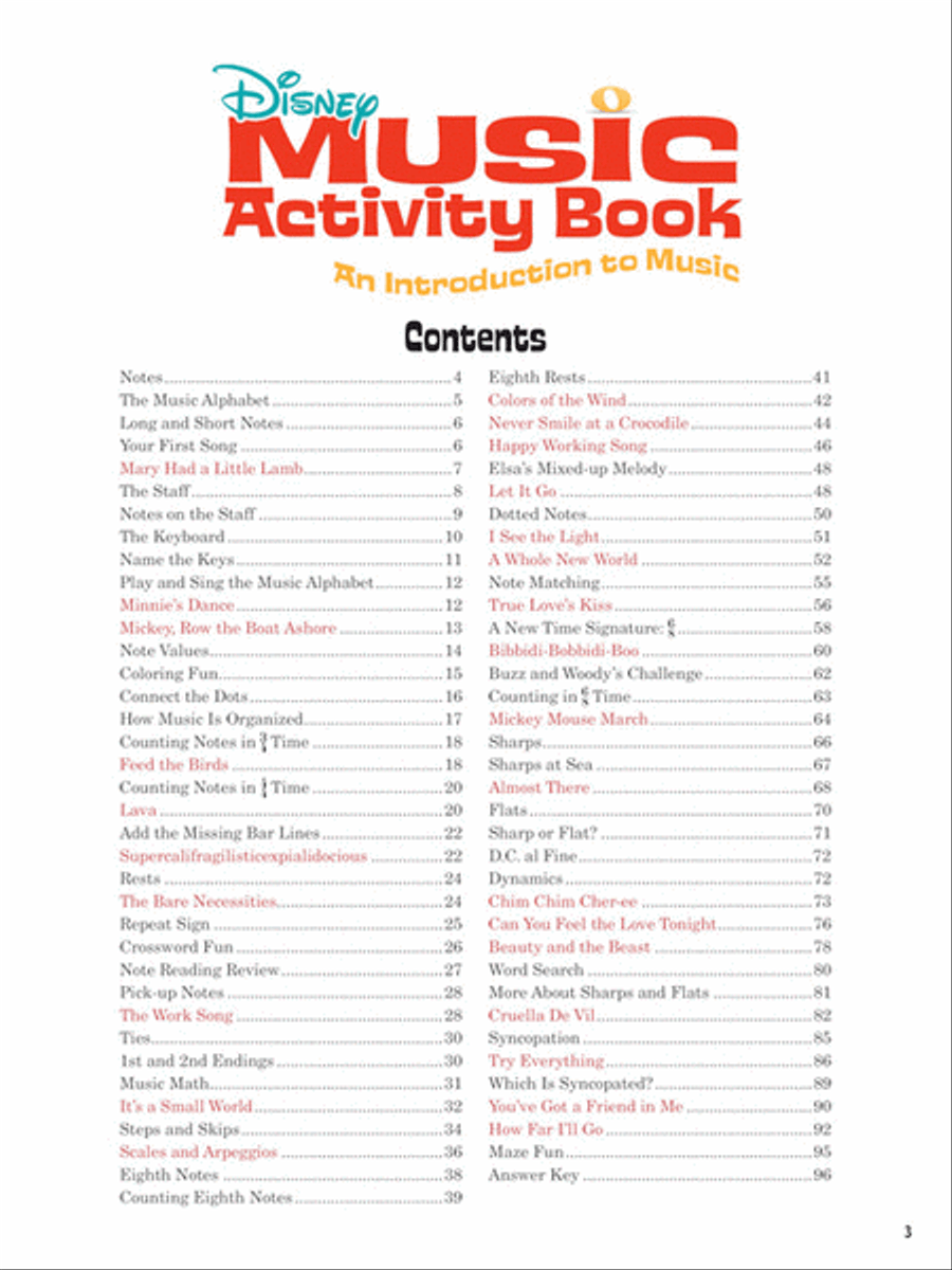 Disney Music Activity Book – 2nd Edition C Instrument scores gallery preview page 2