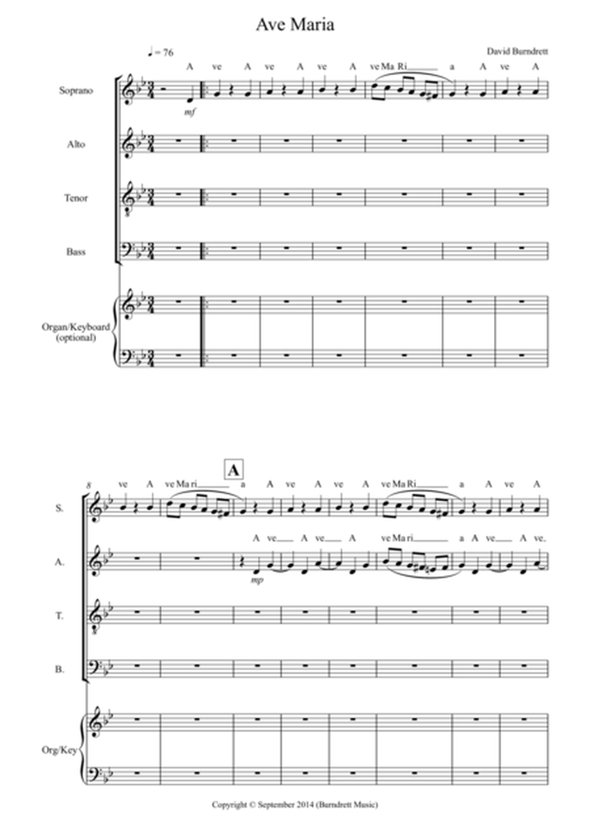 Ave Maria (SATB) for Choir image number null