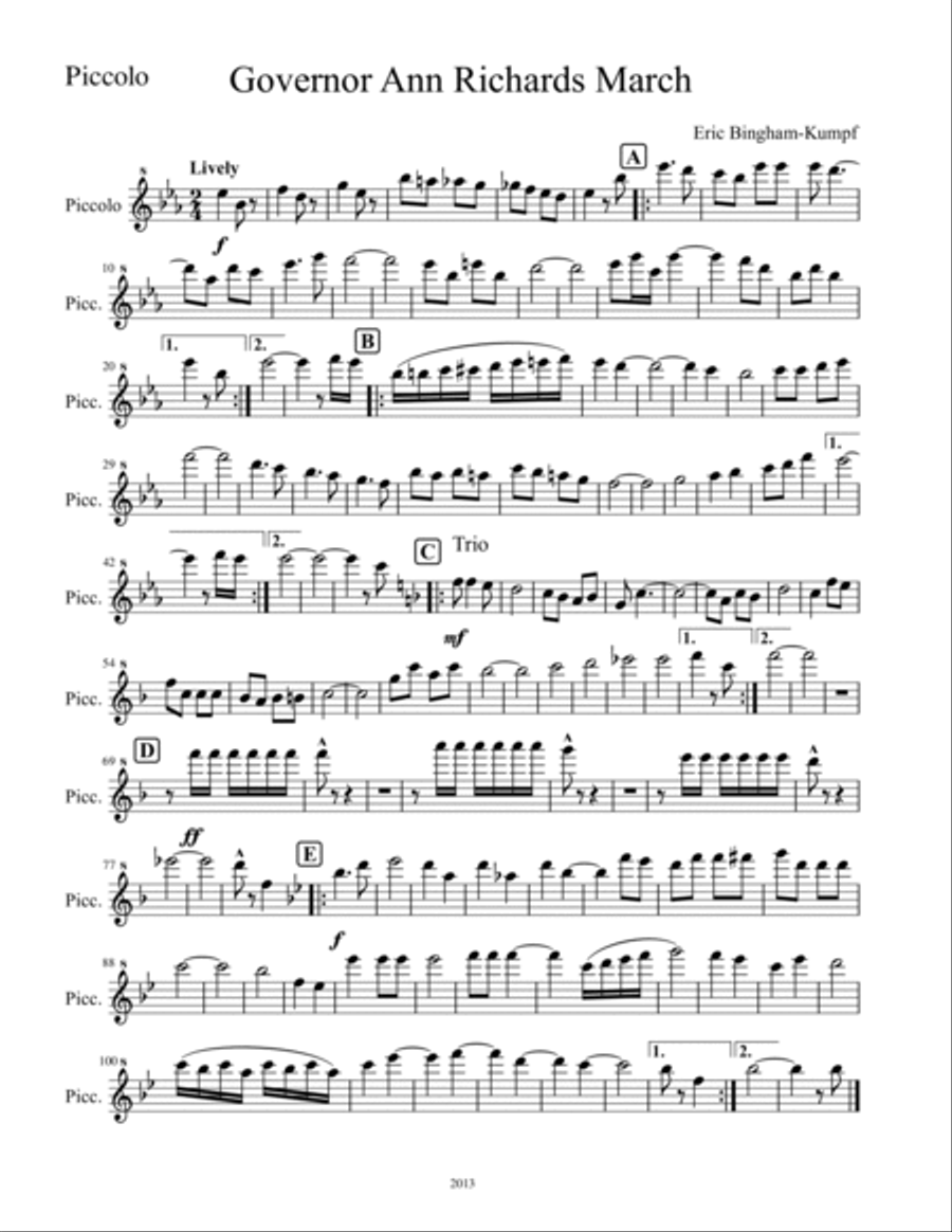 Governor Ann Richards March Concert Band scores gallery preview page 6