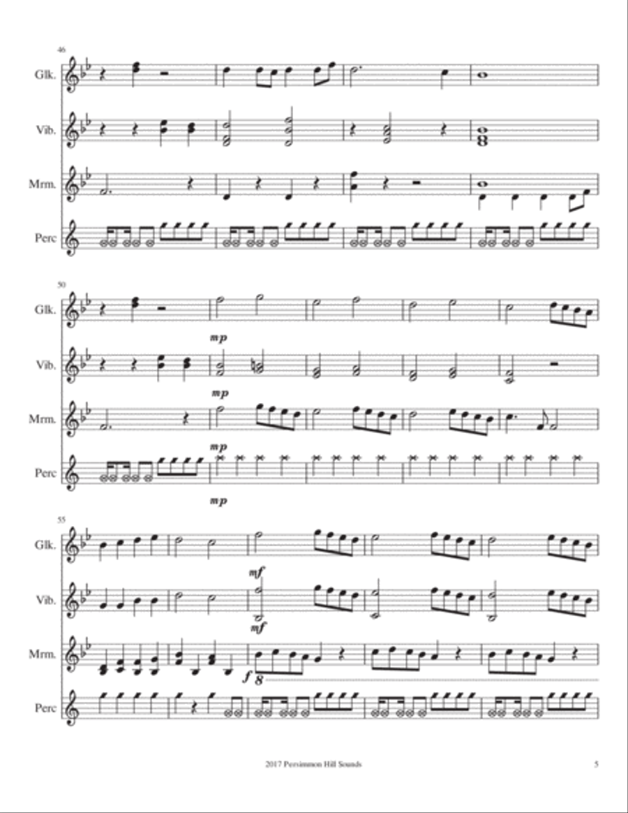 Angels We Have Heard on High Percussion Ensemble scores gallery preview page 6
