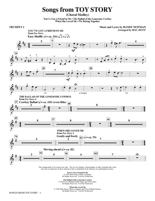 Book cover for Songs from Toy Story (Choral Medley) (arr. Mac Huff) - Trumpet 1