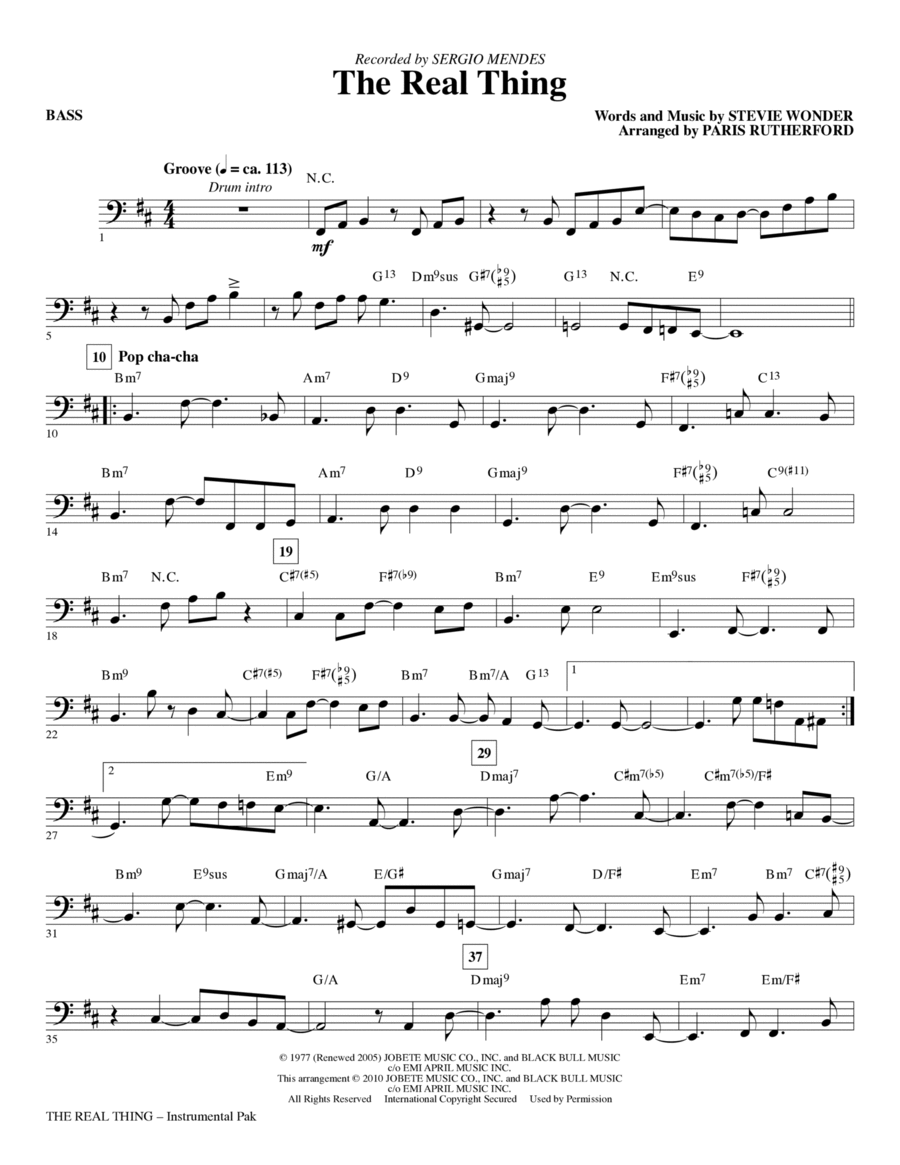 The Real Thing - Bass Choir scores gallery preview page 1