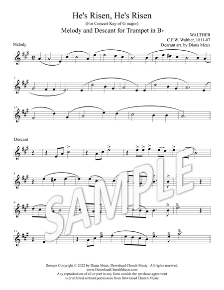 He's Risen, He's Risen - Trumpet melody & descant image number null