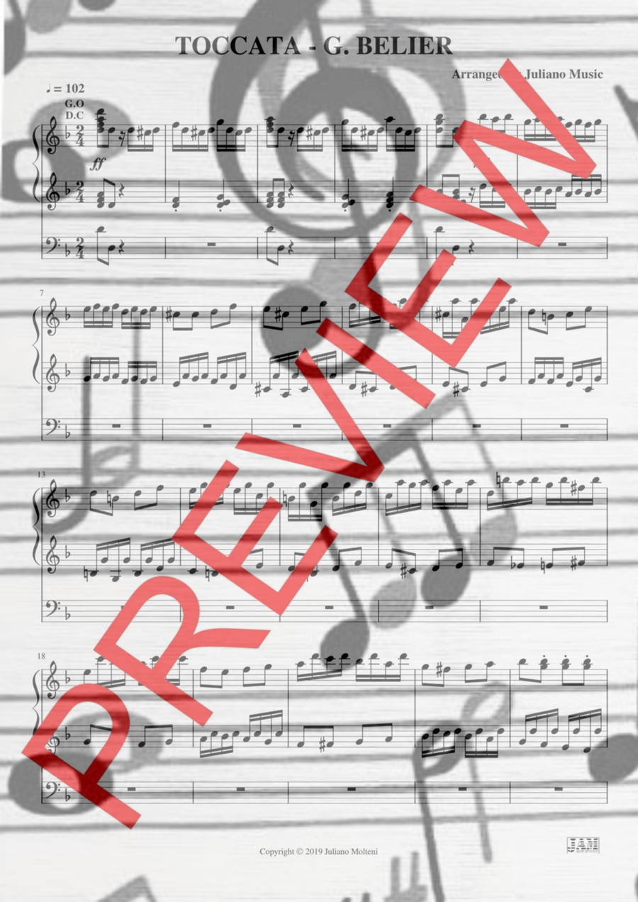 TOCCATA (EASY ORGAN) - G. BELIER Organ Solo scores gallery preview page 2