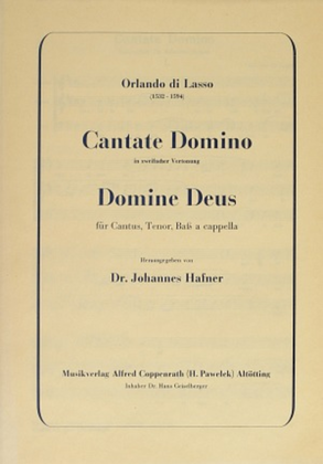 Book cover for Lasso: Cantate Domino + Domine Deus