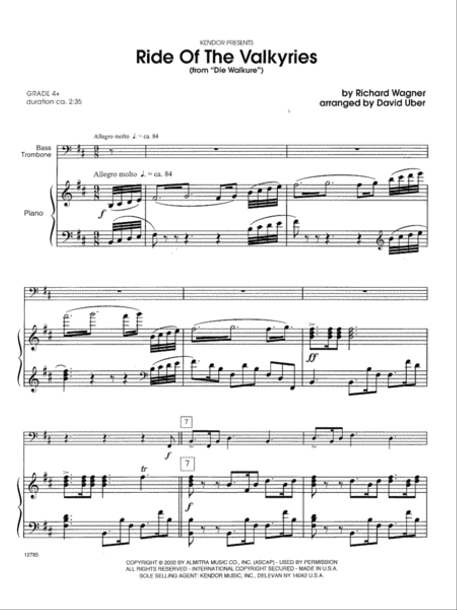 Ride Of The Valkyries (from Die Walkure) Trombone scores gallery preview page 2
