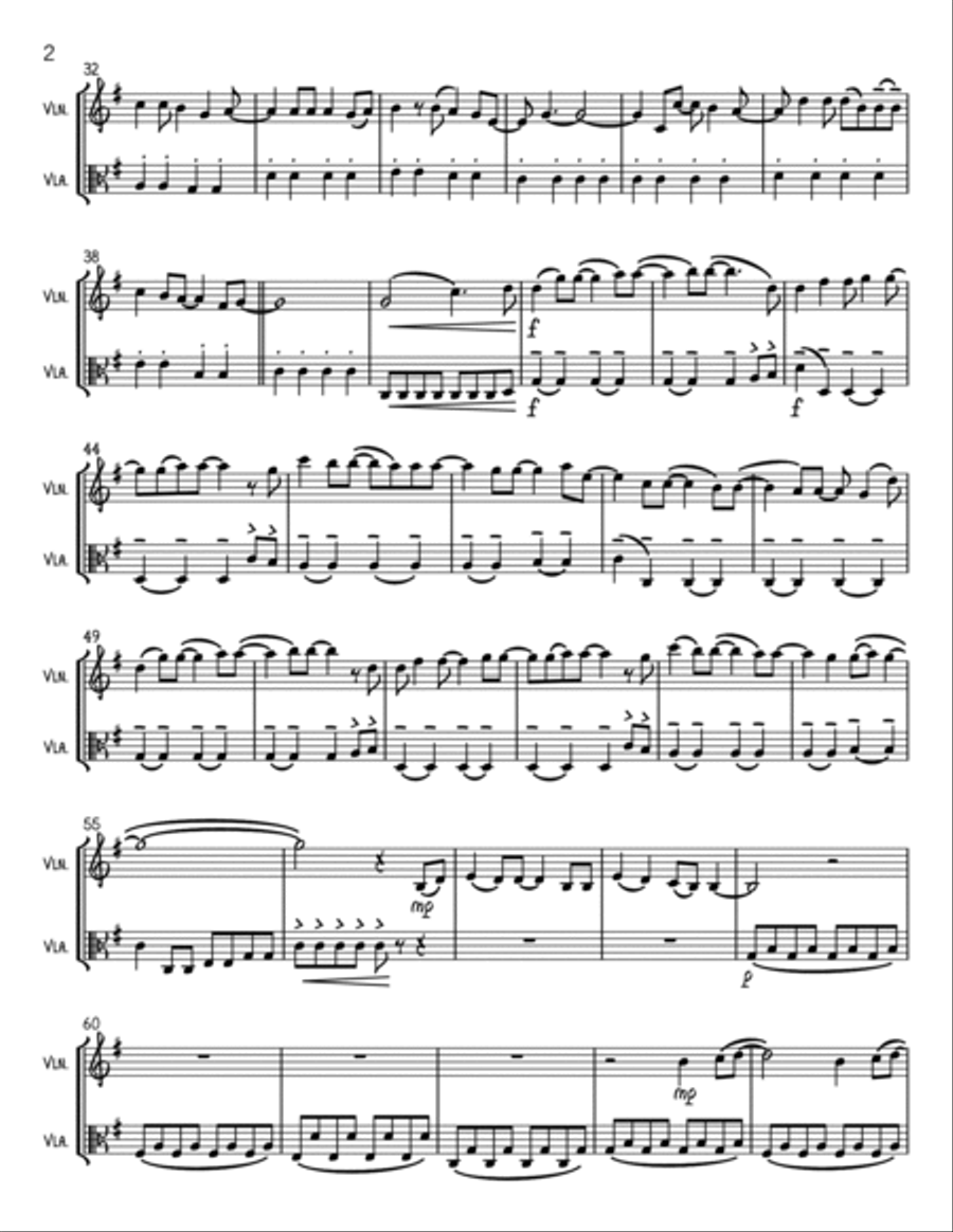 A Million Dreams String Duet scores gallery preview page 2