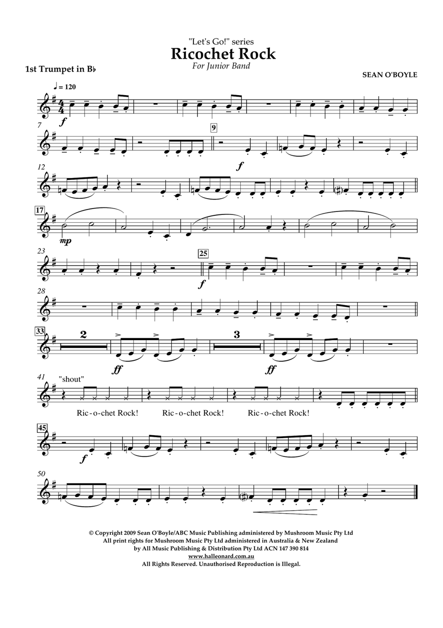 Ricochet Rock - 1st Trumpet in Bb