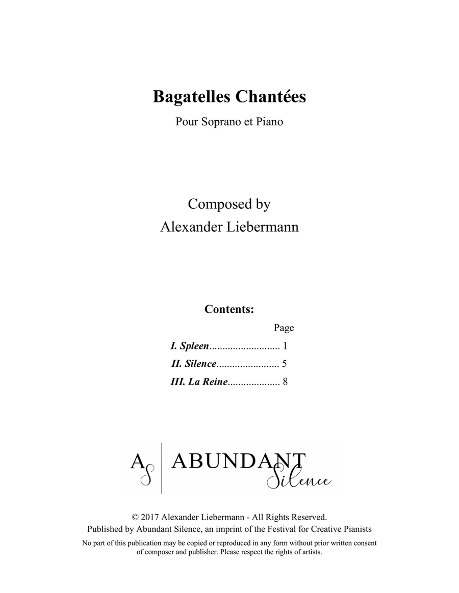 Bagatelles Chanteés Voice scores gallery preview page 1