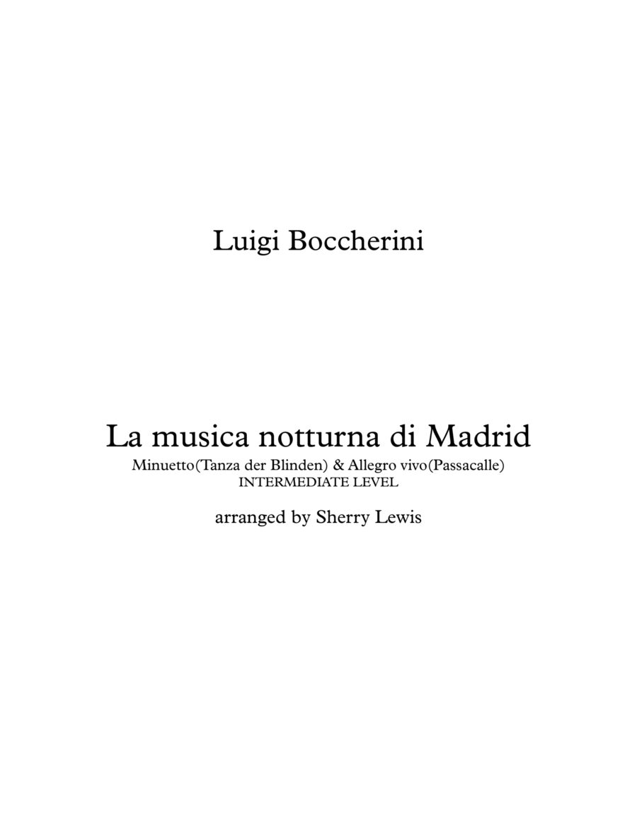 La musica notturna di Madrid, WOODWIND TRIO Intermediate Level for 2 flutes and bassoon image number null