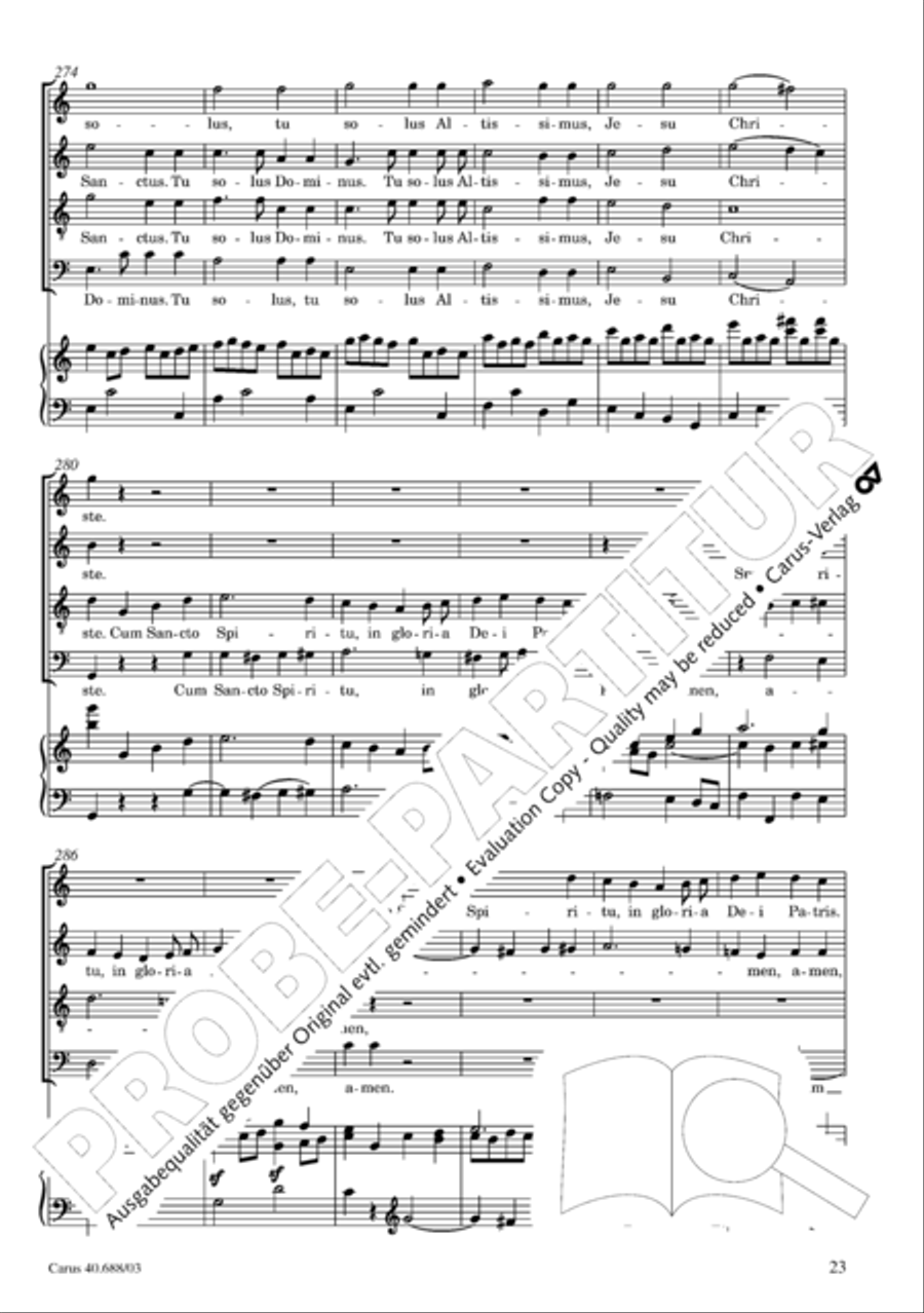 Mass in C Major 4-Part scores gallery preview page 24